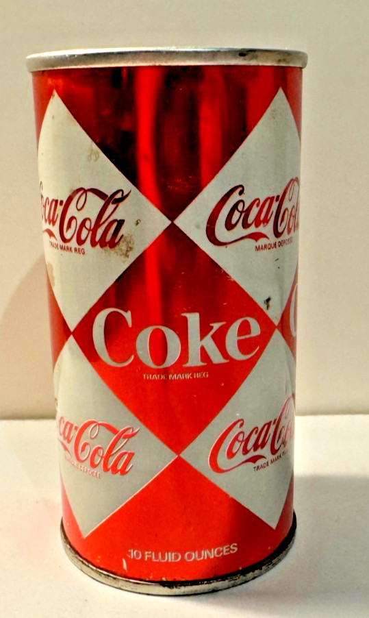 COCA-COLA COKE DIAMOND SODA POP PULL TAB CAN FROM 1960S 10 OZ TORONTO CANADA