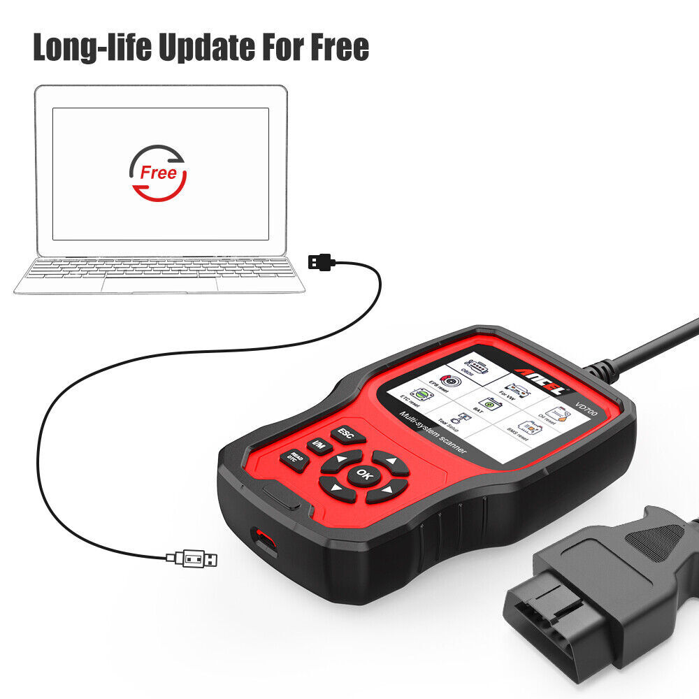 ANCEL VD700 Full System Scanner Diagnostic ABS SRS EPB OBD2 Code Reader For VAG