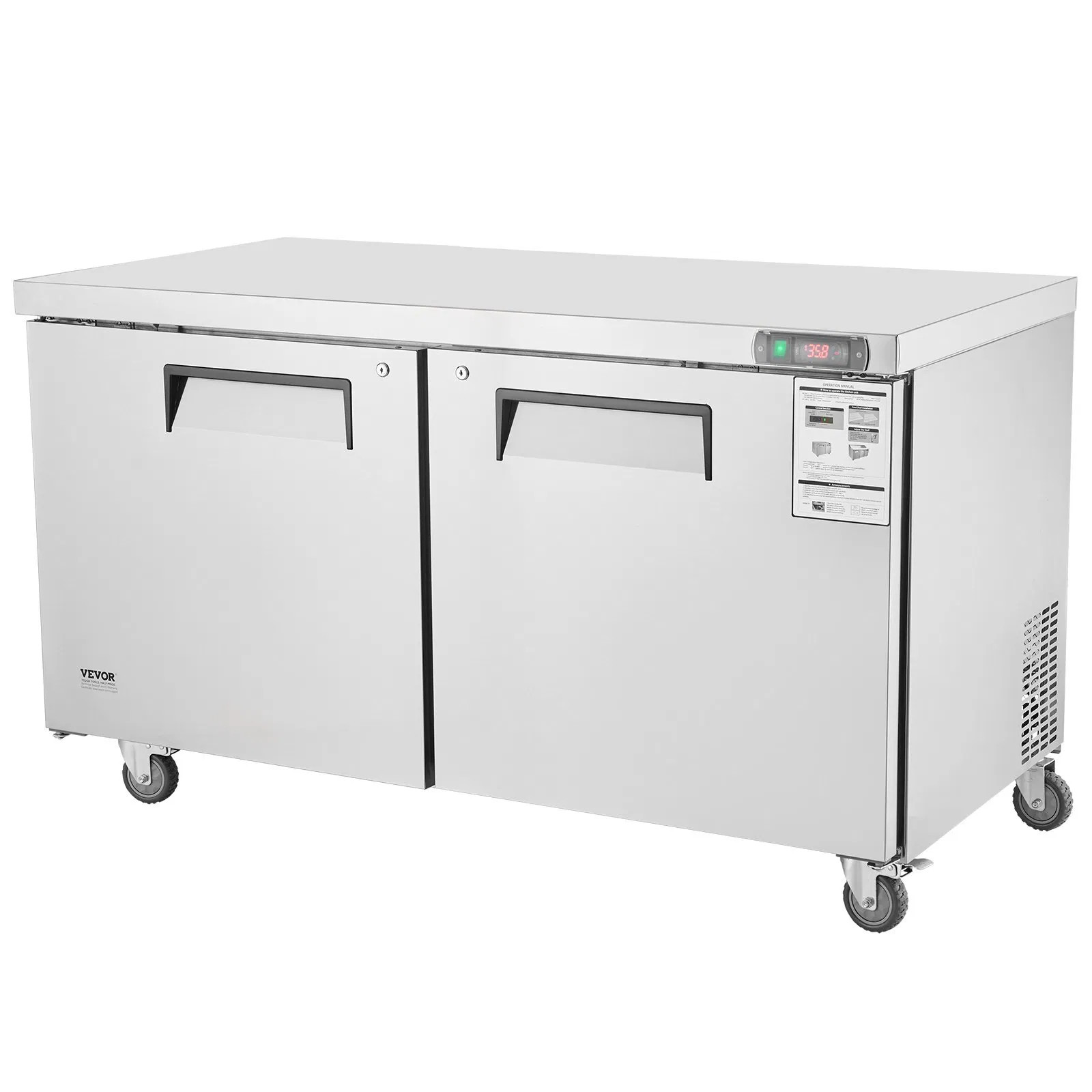 60" Commercial Refrigerator Sandwich & Salad Prep Table, 16.4 Cu. Ft Stainless S
