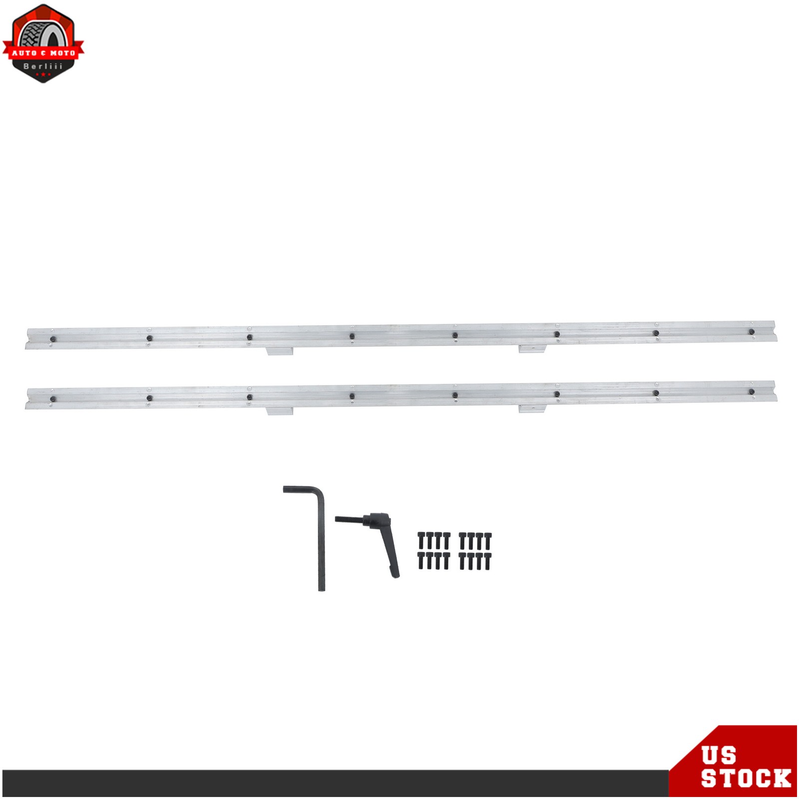 2Pcs SBR20-1500mm Linear Shaft Rail + 4× SBR20UU Square Type Bearings Block