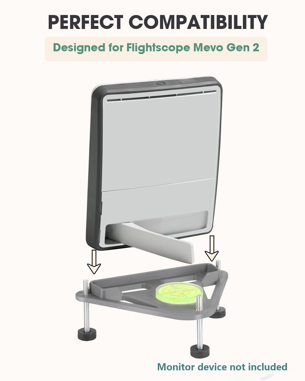 Tiga Adjustable Alignment & Leveling Stand for Flightscope Mevo Gen2 - grey