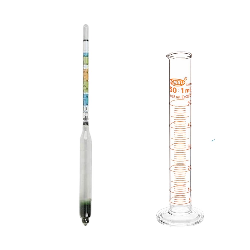 Triple Scale Beer Wine Hydrometer with Test Jar for Homebrewing Wine Beer Maker
