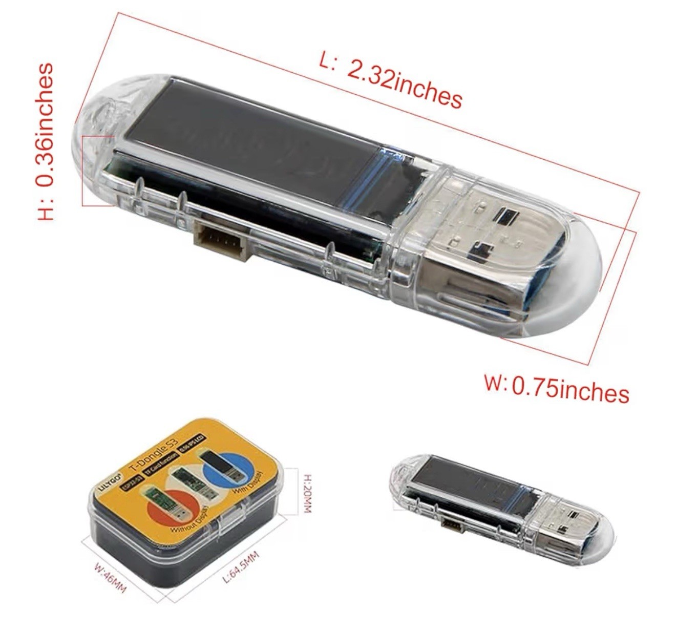 Bitcoin Miner V2 USB 75KH 1W T-Display S3 Mini Bitcoin Solo Lottery Miner