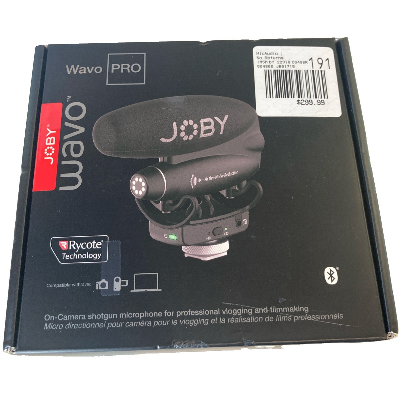 JOBY Wavo PRO Hybrid  Analog/USB Camera-Mount Shotgun Microphone New in Box