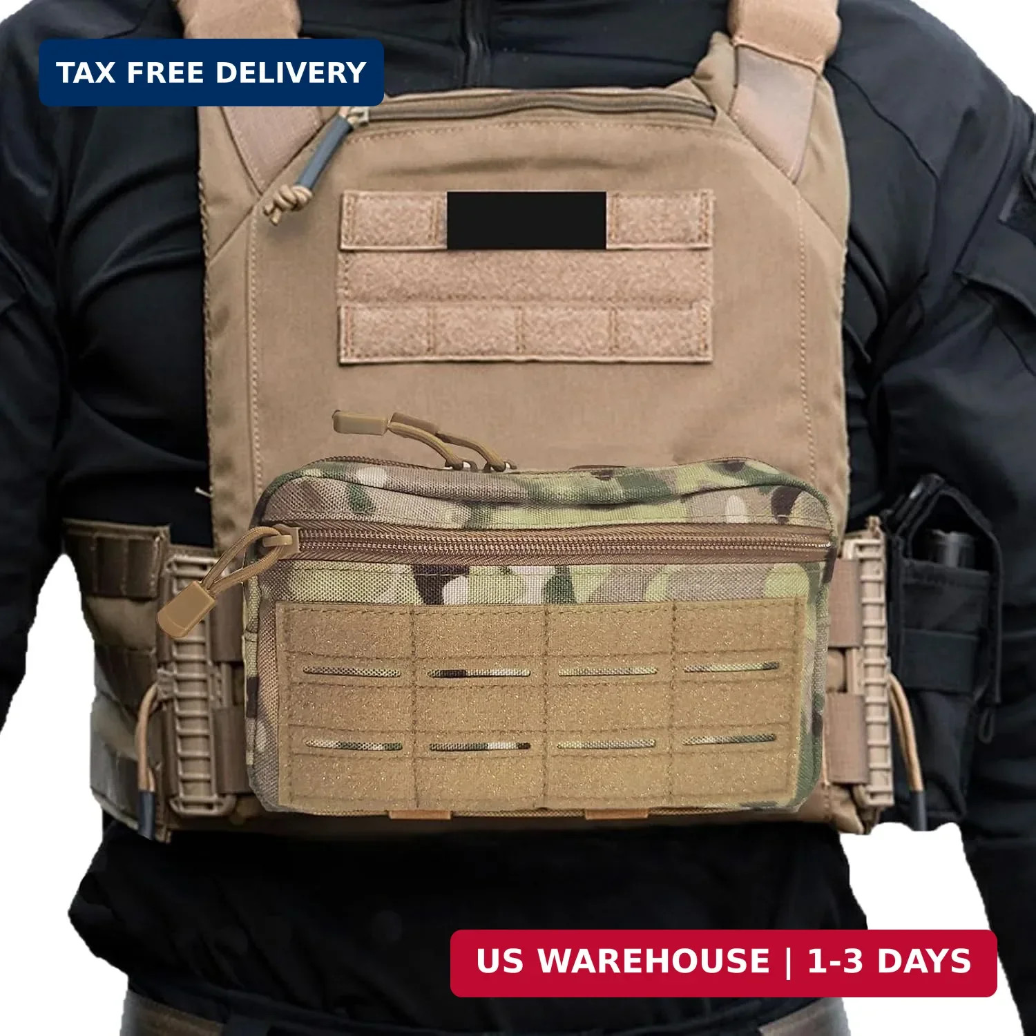 Tactical Molle Admin Pouch, Multi-Purpose Laser-Cut EDC Military Tool Pouch Bag