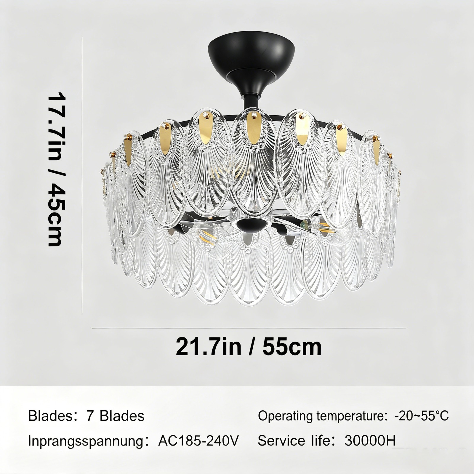 Adjustable Brightness Crystal with Remote Modern Decor Lamp for Conservatory