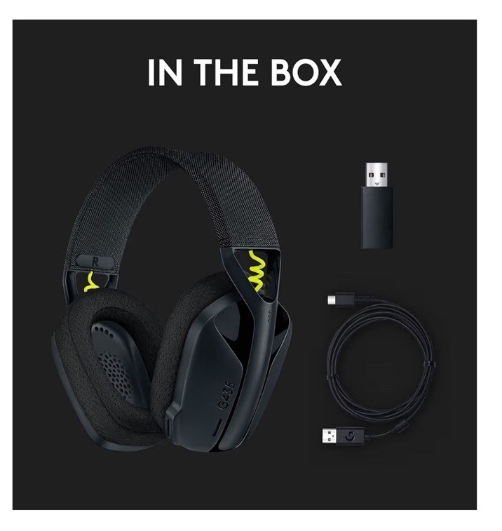 Logitech G435 Lightspeed Wireless Bluetooth Gaming Headset Wear On Box