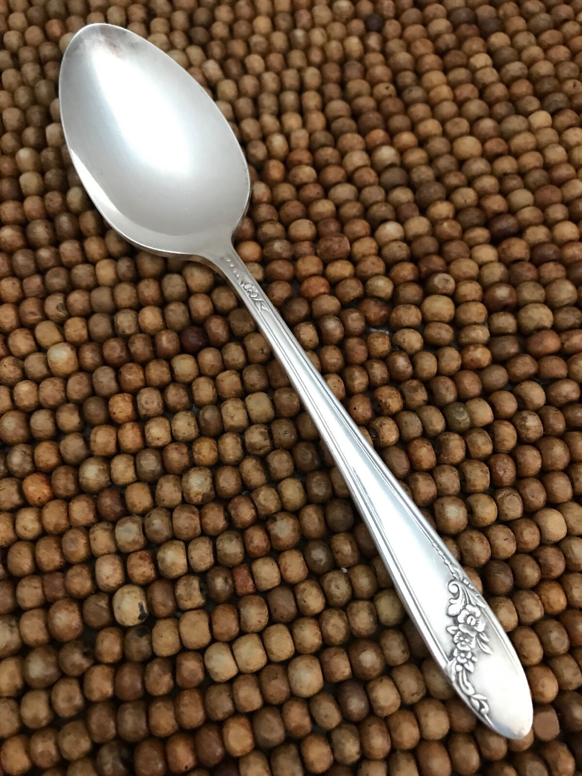 Oneida QUEEN BESS II Tudor Silverplate Diagonal Floral TEASPOON 6”