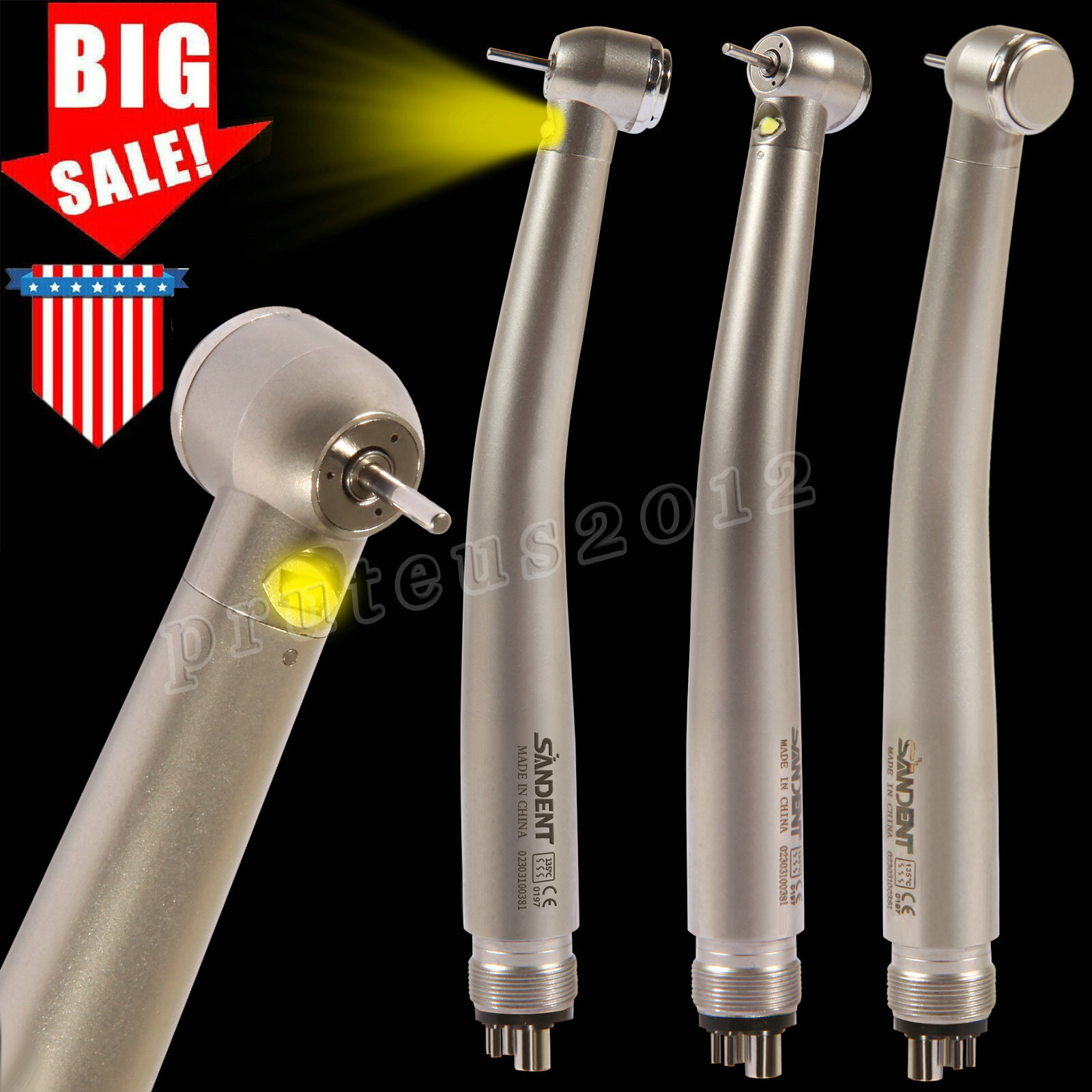 KAVO Style Dental LED Fiber Optic High Speed Handpiece 3 Spray 4 hole
