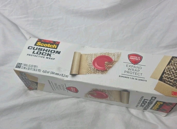 One Roll Of Scotch Cushion Lock Protective Wrap, Roll Is 12” X 50’, New (CPG)