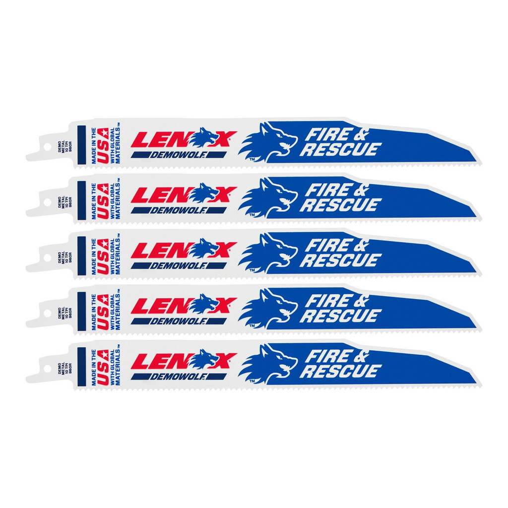 LENOX Demolition Reciprocating Saw Blade Bi-Metal, 9-Inch, 10 Tpi, 5/Pk