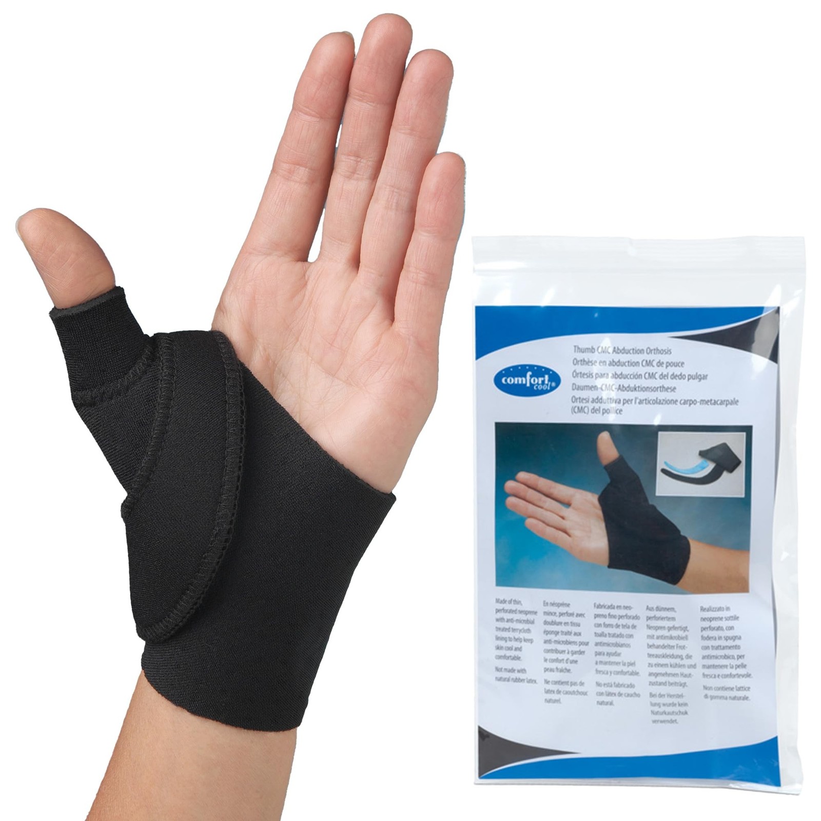 Comfort Cool Thumb CMC Abduction Splint, Large, Right Hand, Thumb Brace for C...