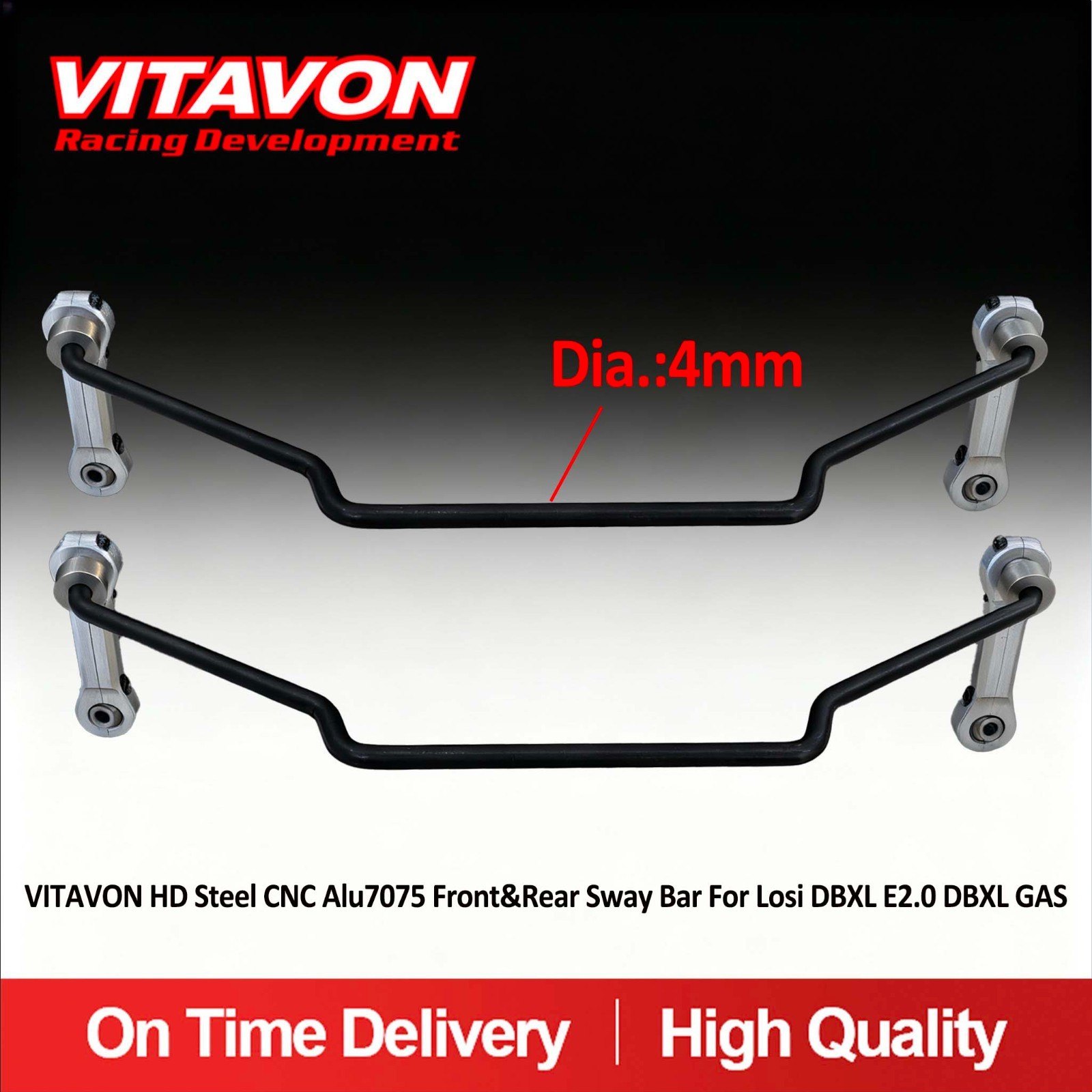 VITAVON HD Steel CNC Alu7075 Front&Rear Sway Bar For Losi DBXL E2.0 DBXL GAS