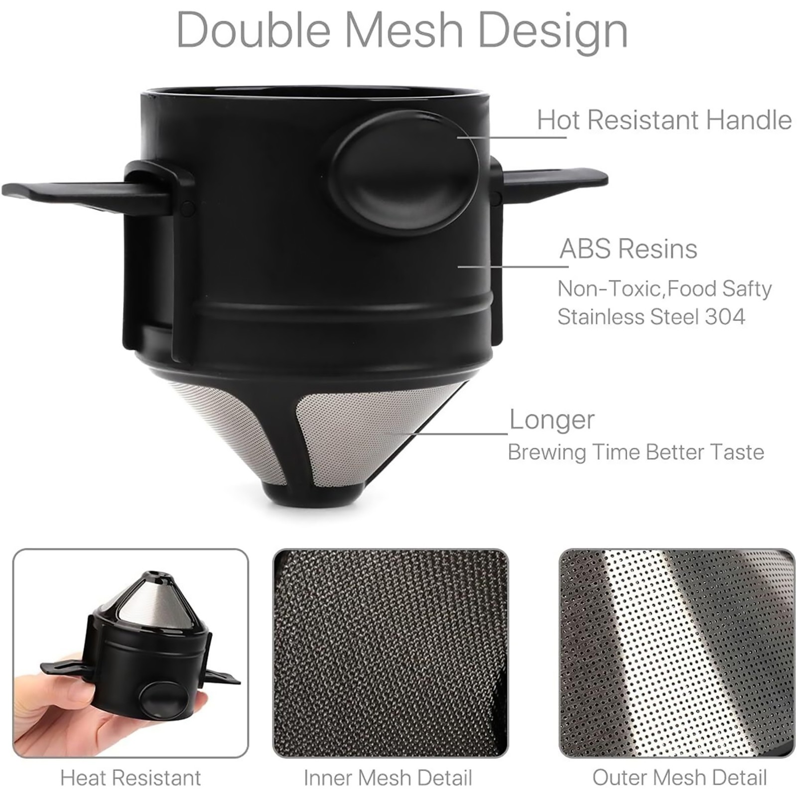 Portable Foldable Coffee Filter Reusable Coffee Funnel Paperless Accessory