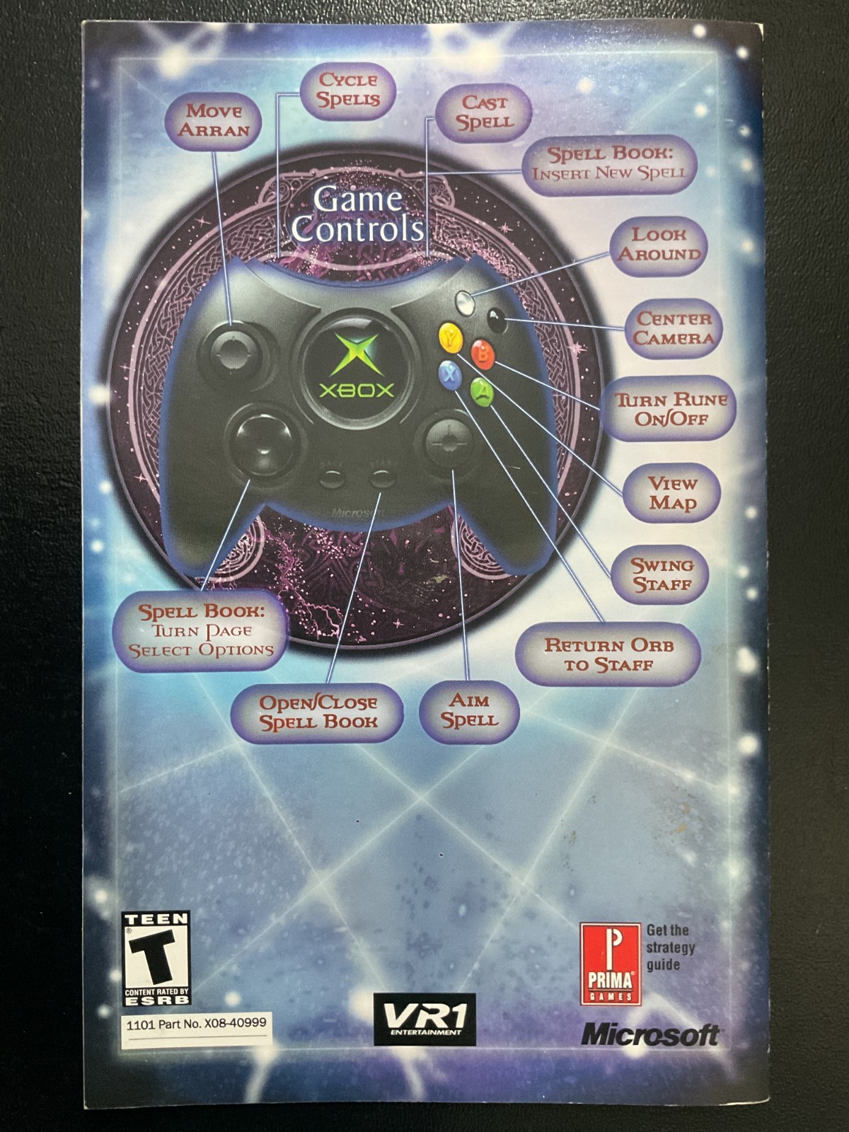 Nightcaster Microsoft Original XBOX Instruction Manual Only