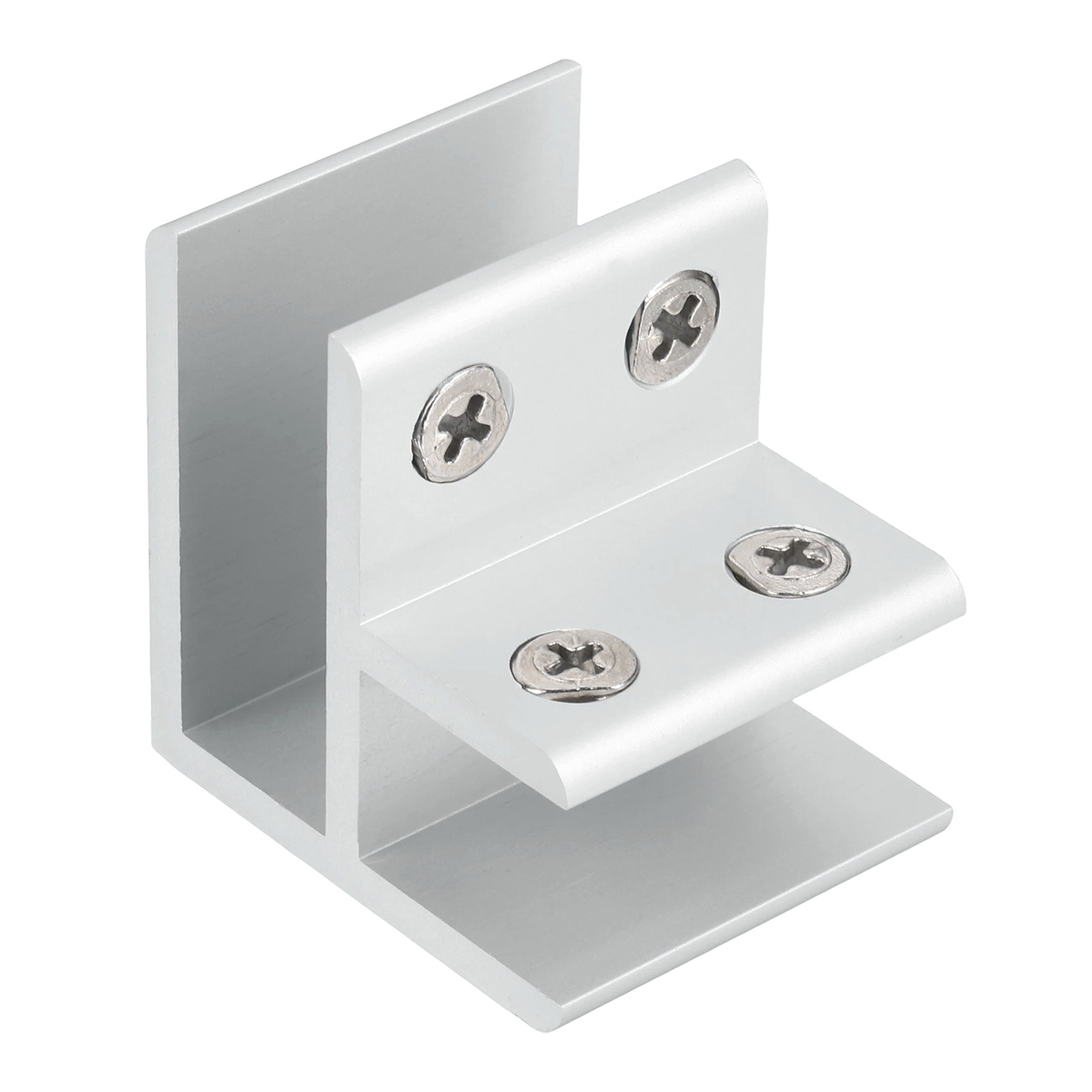 90 Degree Glass Clamp for 14-16mm Thick Adjustable Glass Support, Silver