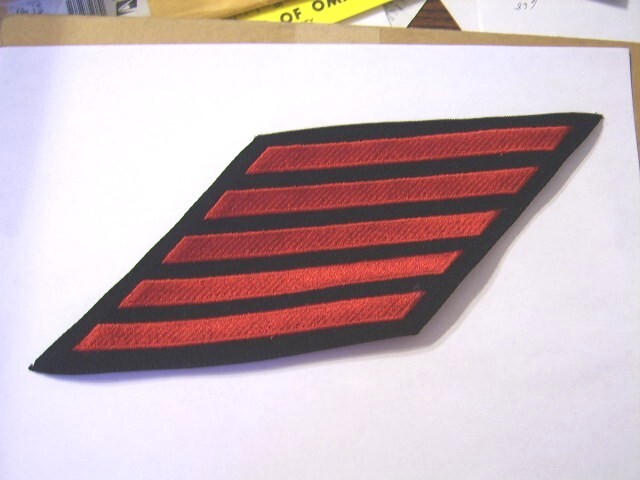 NAVY SERVICE HASHMARKS FOR 20 YEARS SERVICE -  RED ON BLACK E1-E6