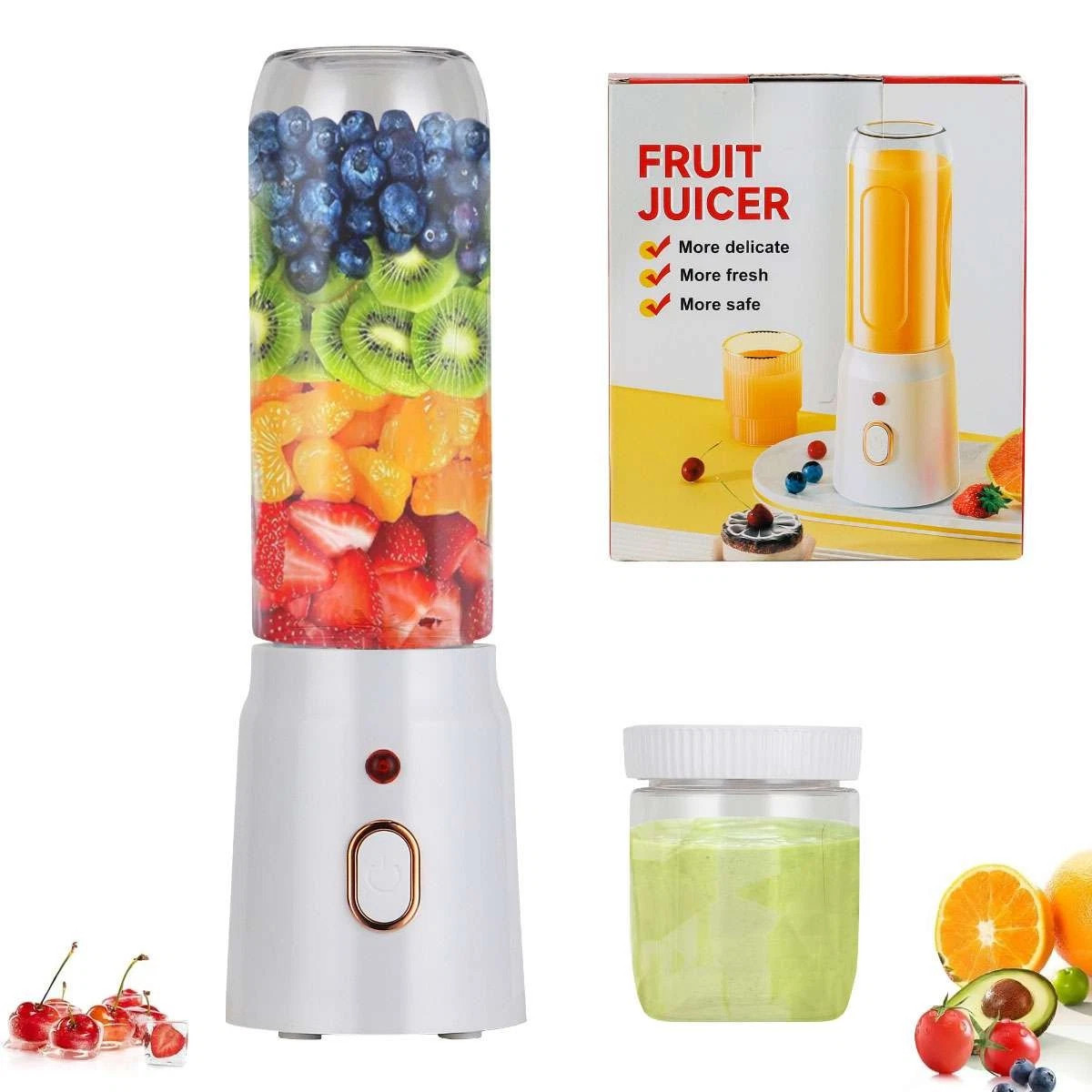 Portable Blender Juicer Machine Mini Rechargeable Smoothie Maker Travel Cup