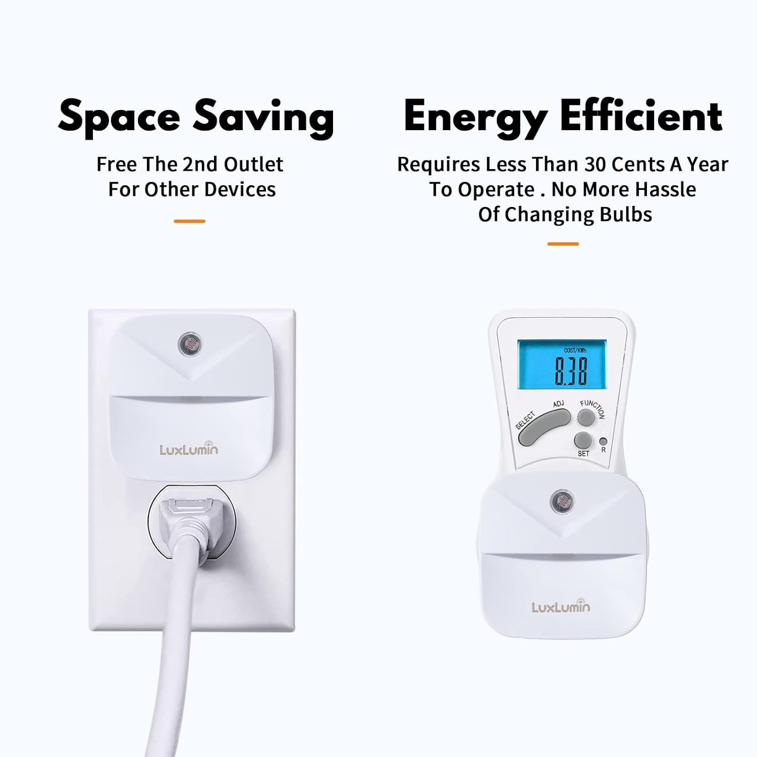 LED Night Lights Plug into Wall W/ Dusk-to-Dawn Sensor Automatically Turn on &