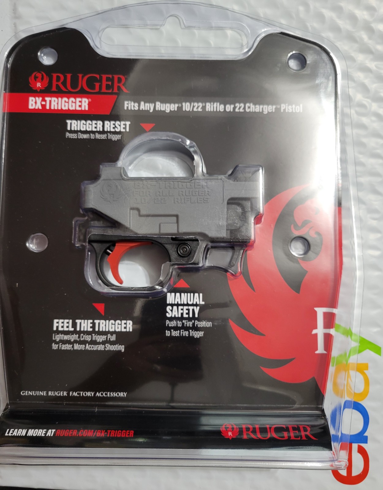 Ruger BX-Trigger Assembly For 10/22 Rifles & 22 Charger Red Trigger 90631 - NEW