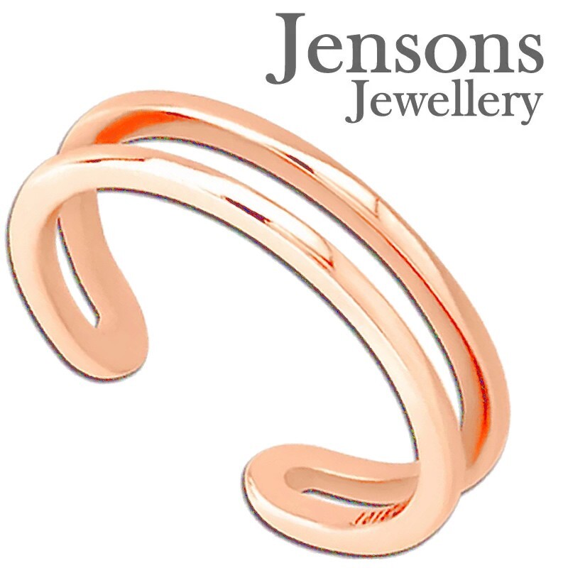 Toe Ring Adjustable Steel Rose Gold Plated Womens Ladies Dual Band Toe Ring
