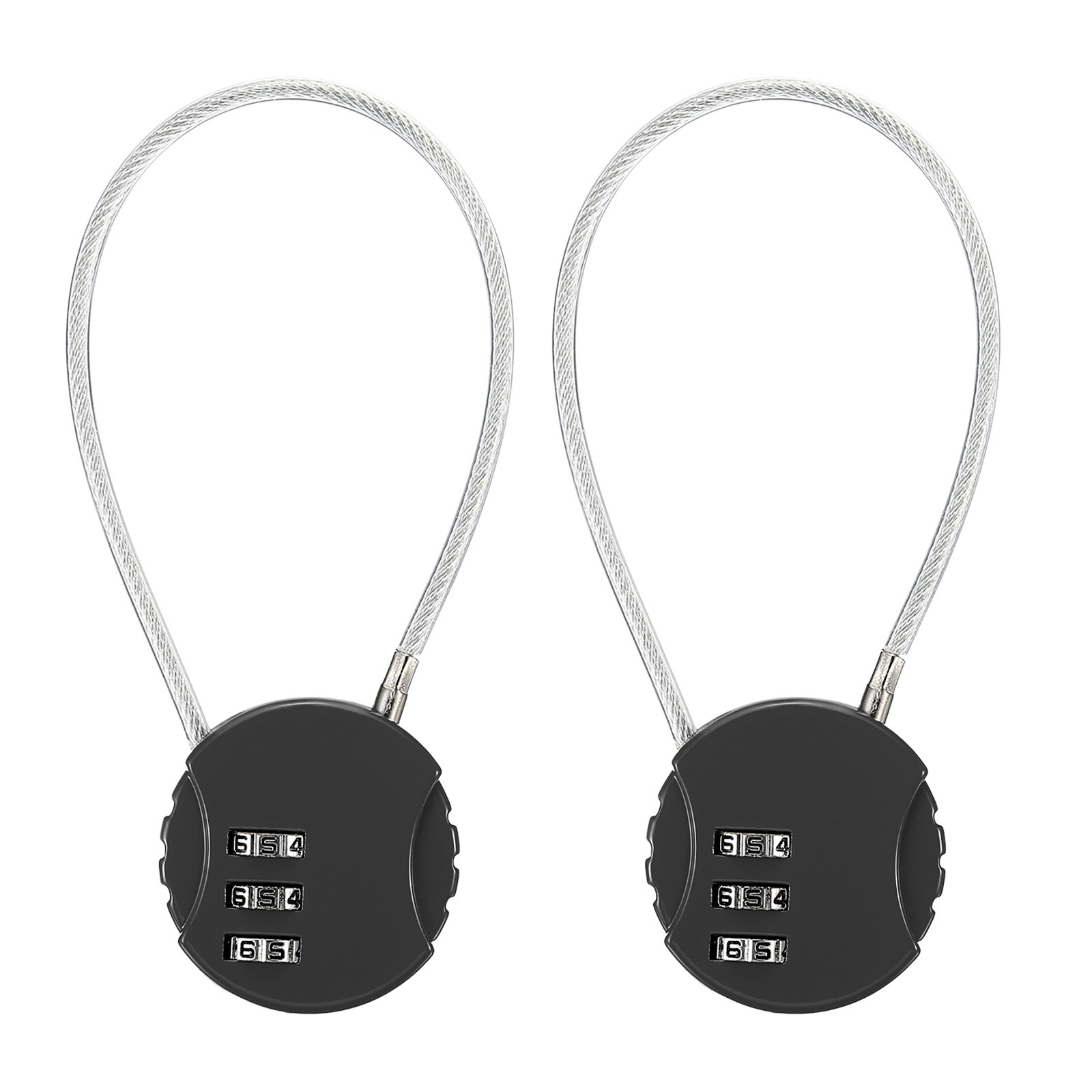 2 Pack Combination Locks, 3 Digit Outdoor Code Padlock (Black, 7.8-Inch)