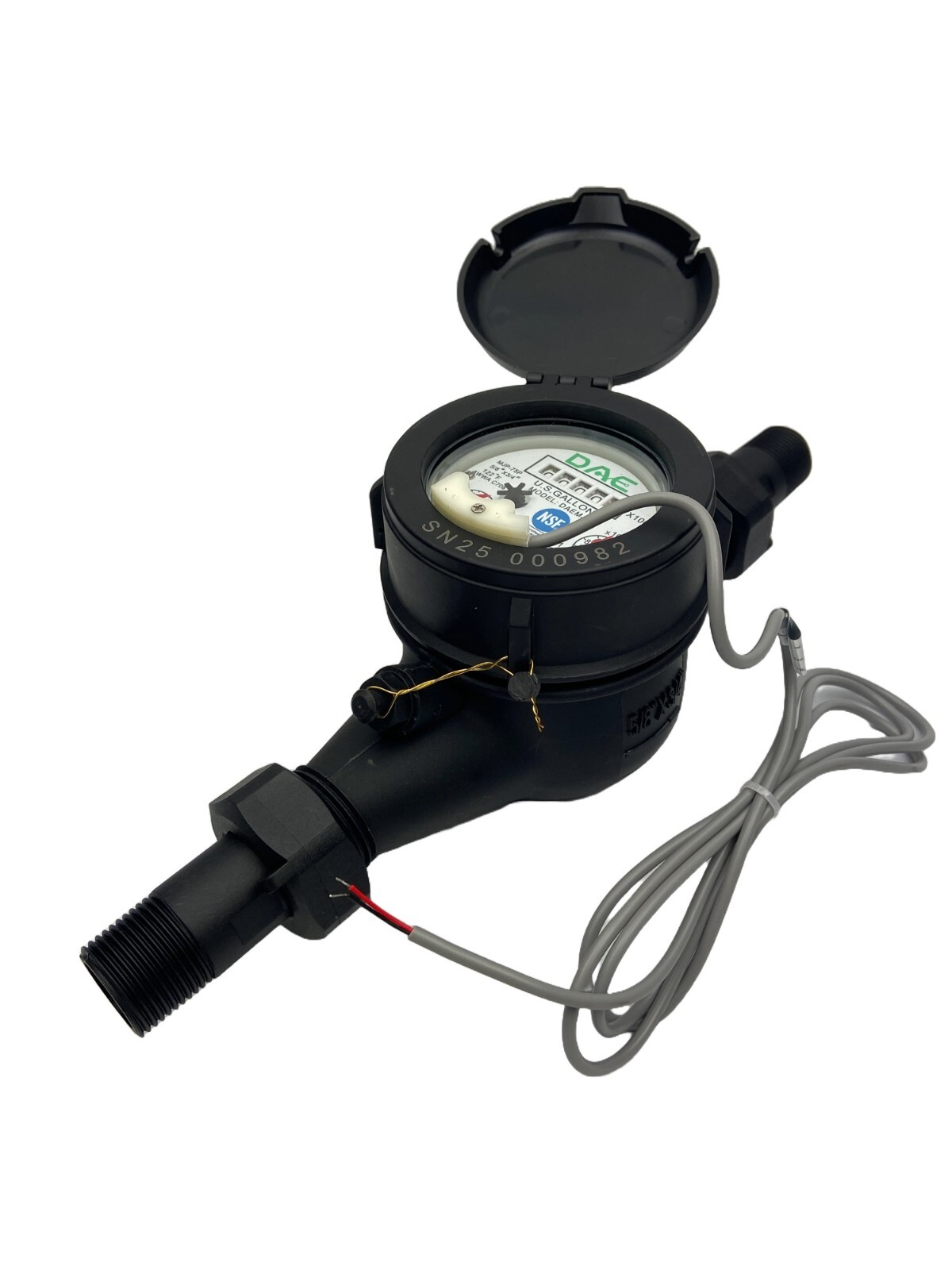 DAE MJP-75P NSF61 Lead Free Plastic Water Meter, 3/4″ NPT Couplings,Pulse Output