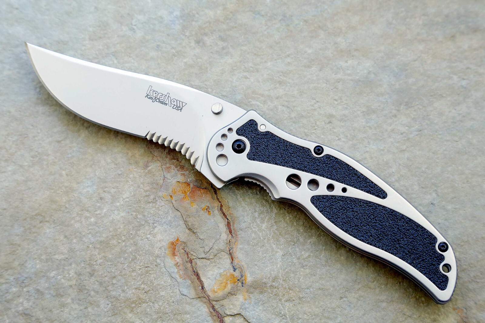1475ST Kershaw Storm II Pocket Knife Combo ORIGINAL Grind NEW BLEM discontinued