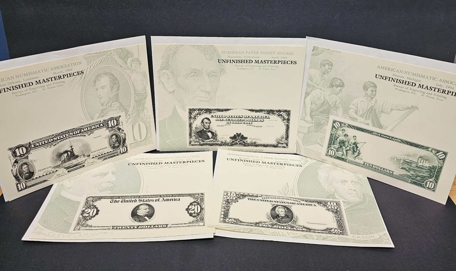 Lot of 5 UNFINISHED MASTERPIECES 1994 American Numismatic Association