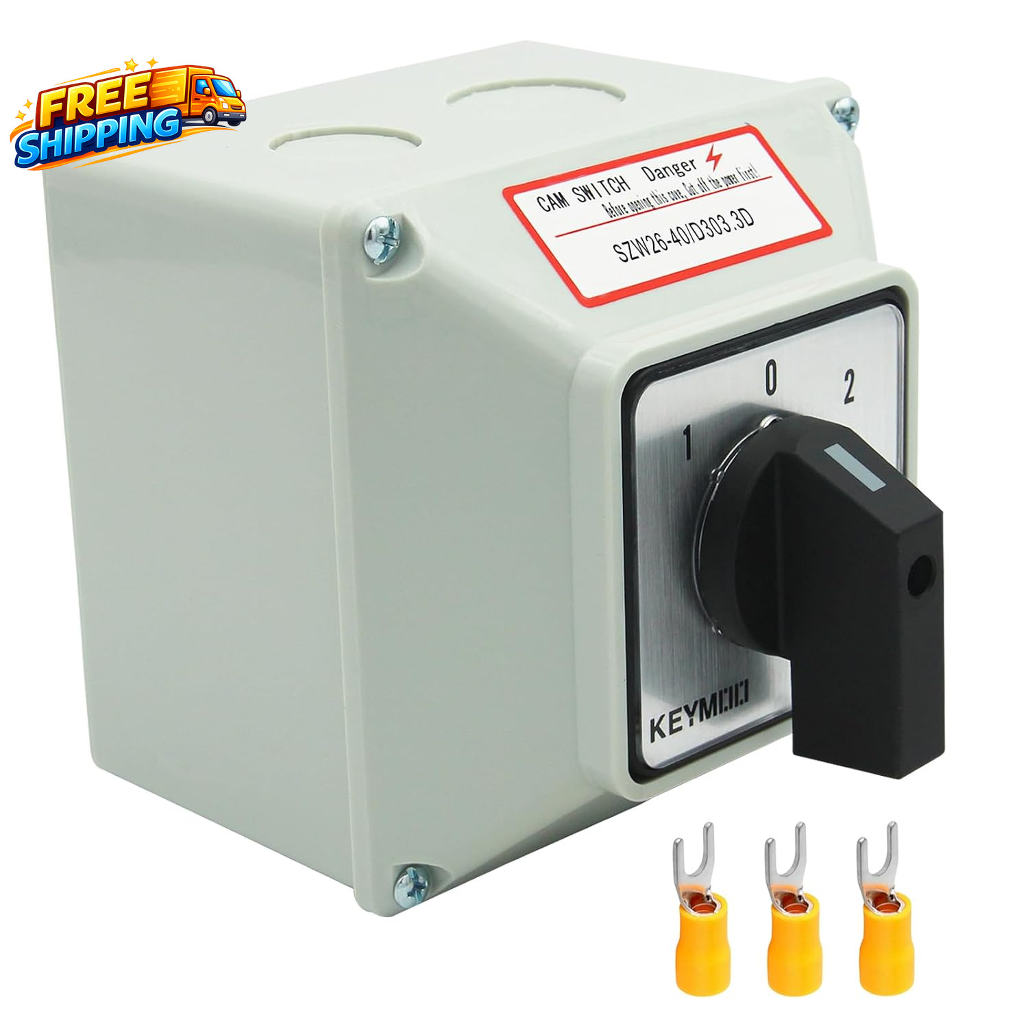 40A Rotary Changeover Switch with Exterior Box 3 Position 3 Phase 12 Terminals