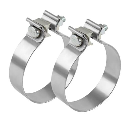 3.5 Inch Exhaust Clamp, 3 1/2" Narrow Band Muffler Clamp, Stainless 3 1/2 inch