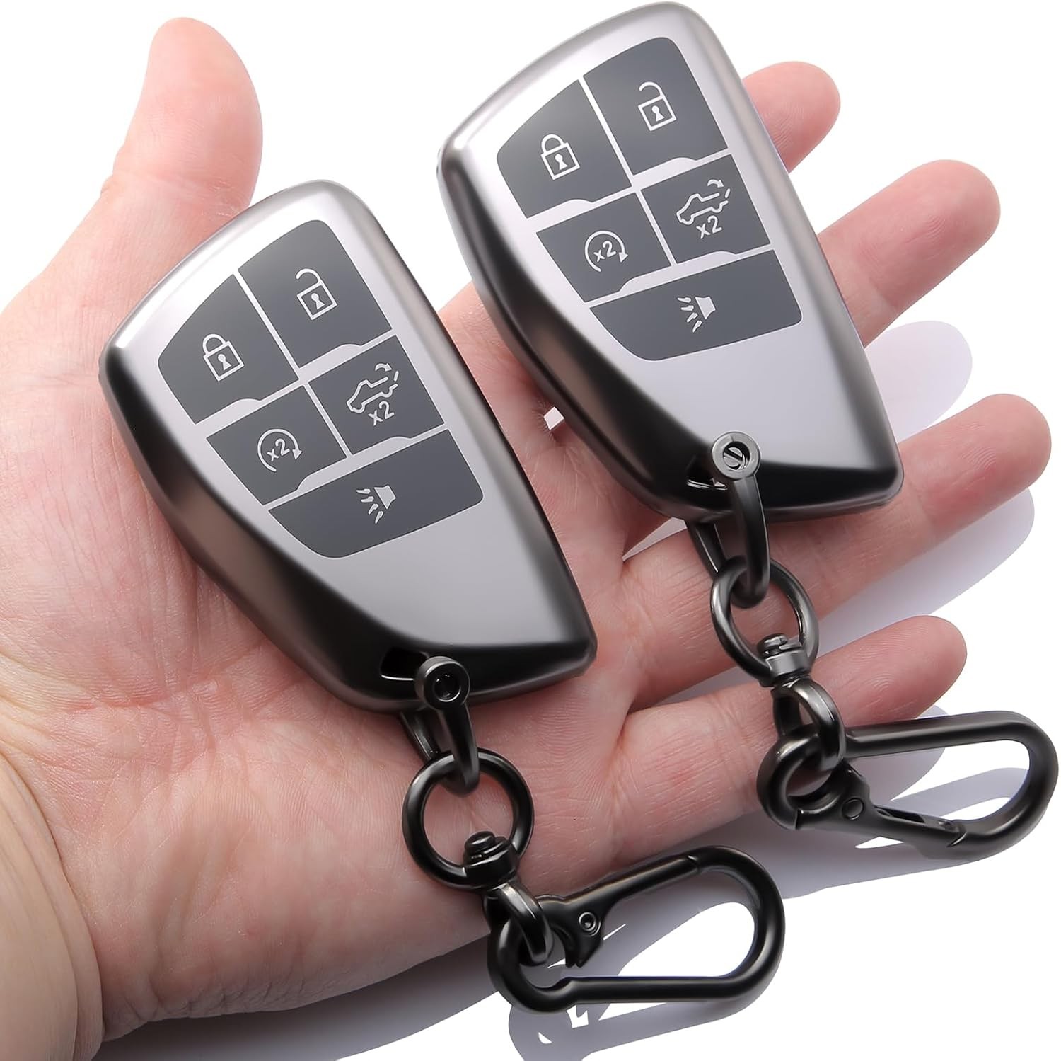 2-Pack Key Fob Cover Fits 2022 2023 2024 2025 2026 GMC Sierra, Chevy Silverado 1