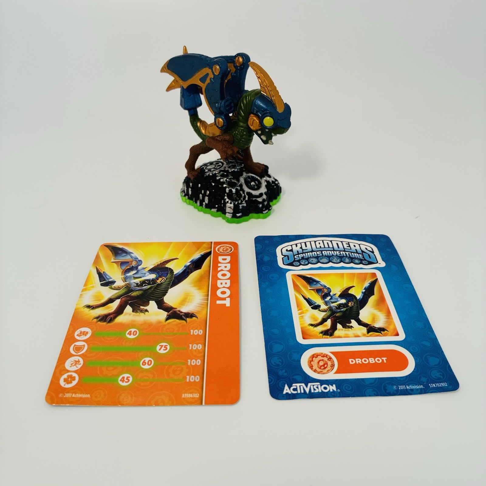 Activision Skylanders Drobot Figure And Card And Sticker