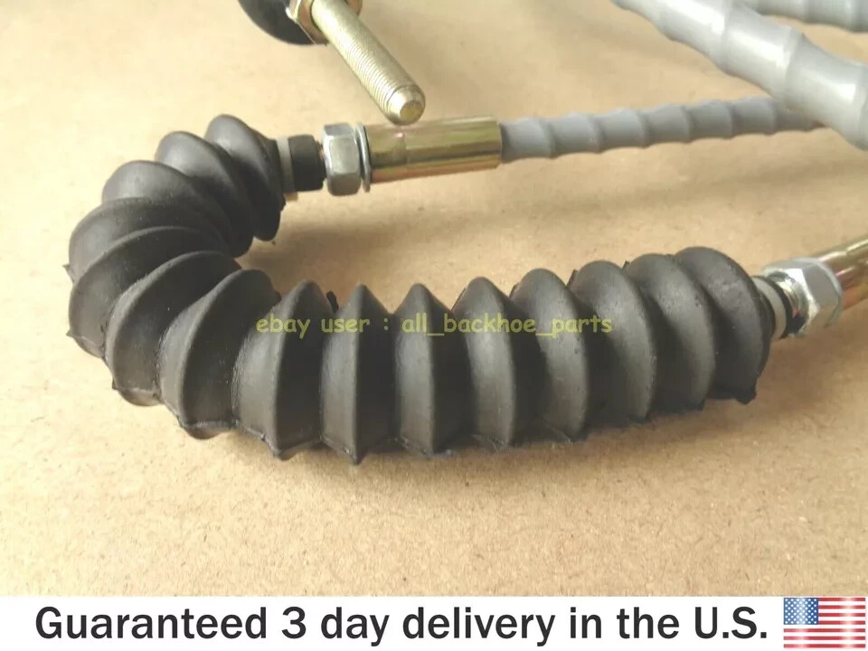 JCB BACKHOE - THROTTLE CABLE ASSEMBLY WITH LEVER & KNOB (PART NO. 334/E6422)
