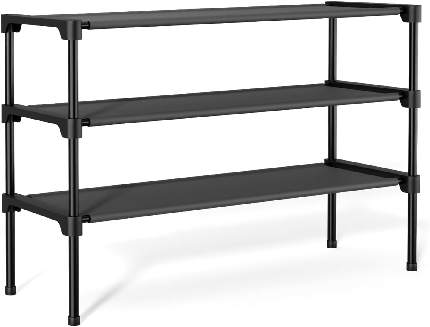 32.3" Widening Design Shoe Rack for Closet 16 Pairs Small Spaces Non-Woven 3 Tie