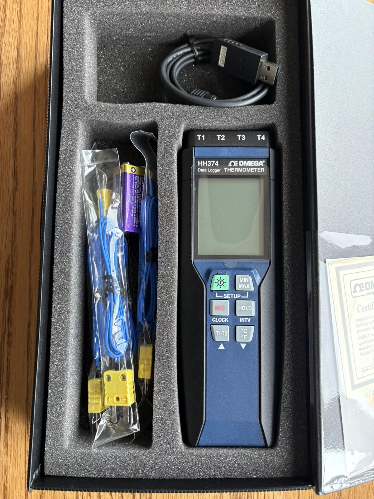OMEGA ENGINEERING 4 Channel Type K Data Logger Therometer- Model HH374