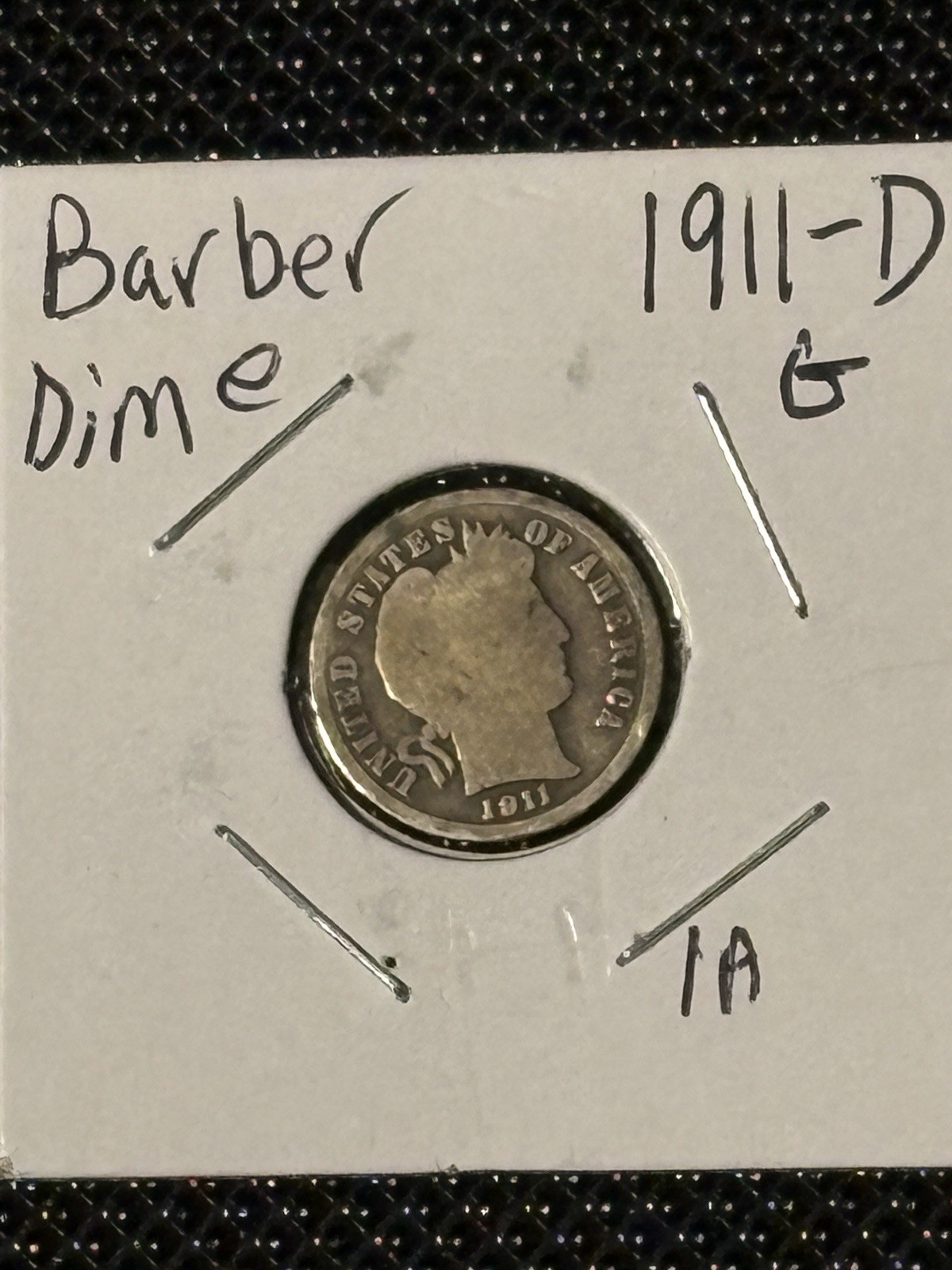 1911-D Barber Dime Item 1A