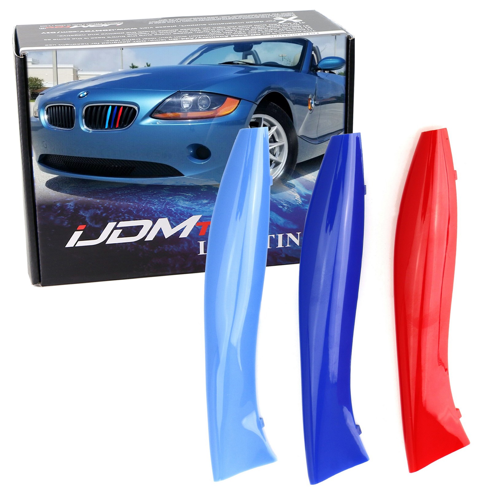 ///M-Color Grille Insert Trims For 2002-08 BMW E85 E86 Z4 w/ 9 Beam Kidney Grill