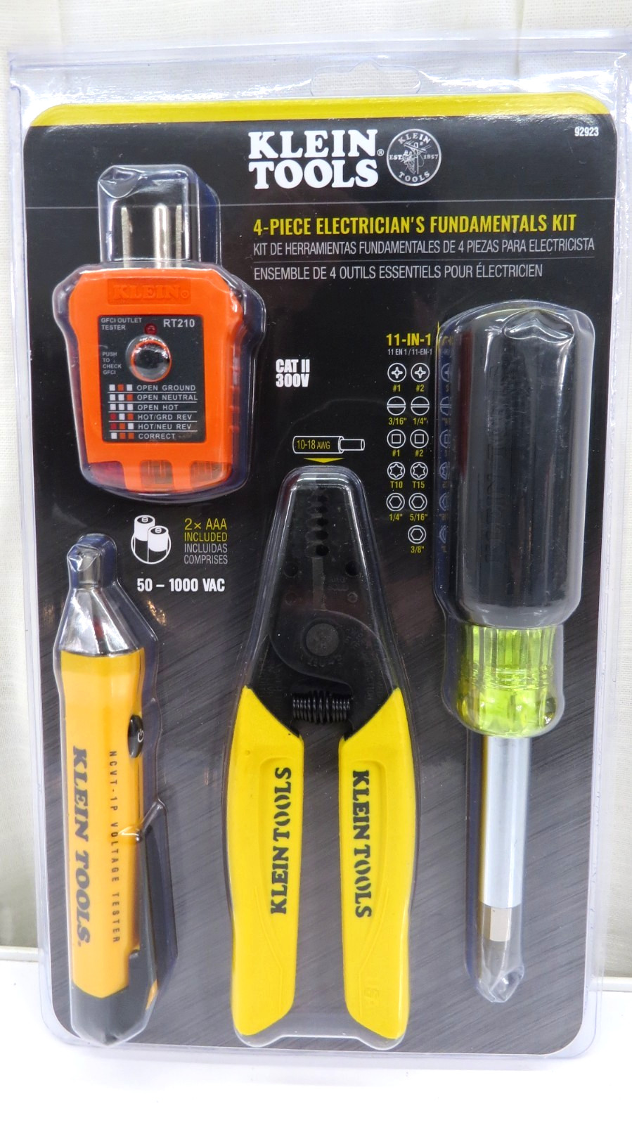 Klein Tools 92923 Electricians 4-Piece Fundamentals Kit CAT II