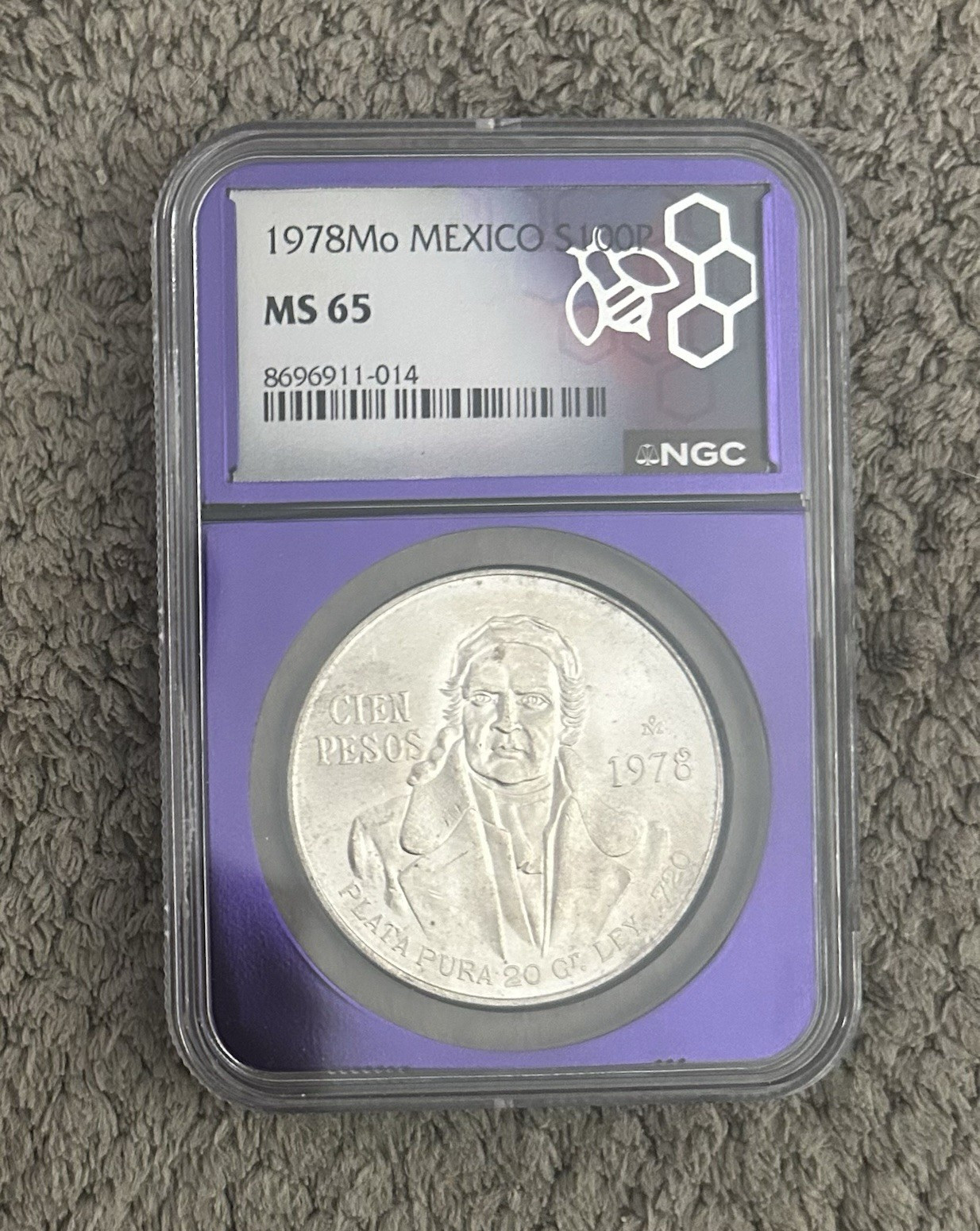 1978 Mo Mexico 100 Pesos Silver NGC MS65