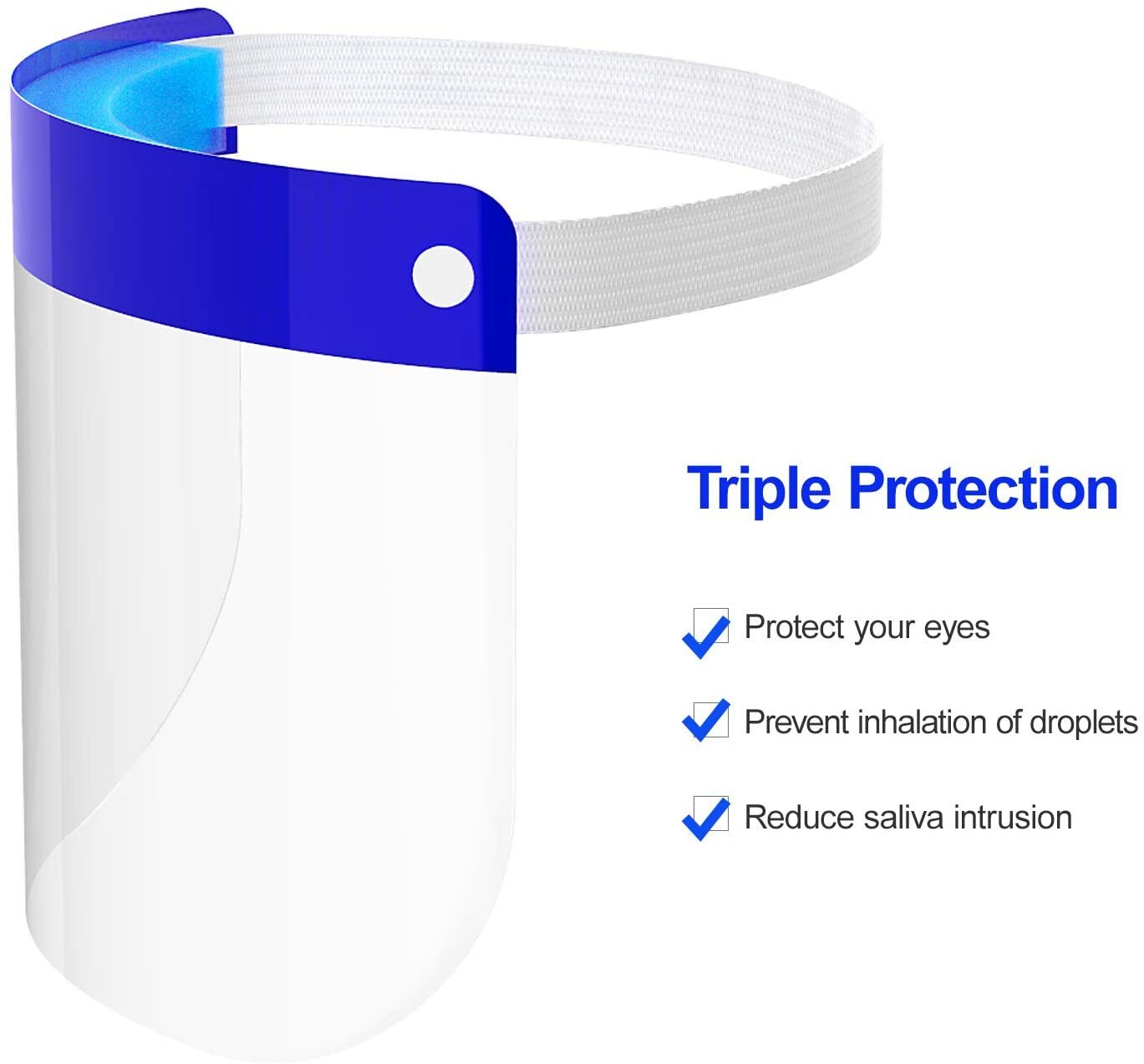 5 Pack Face Shield Reusable Washable Safety Protection Clear Anti Splash 