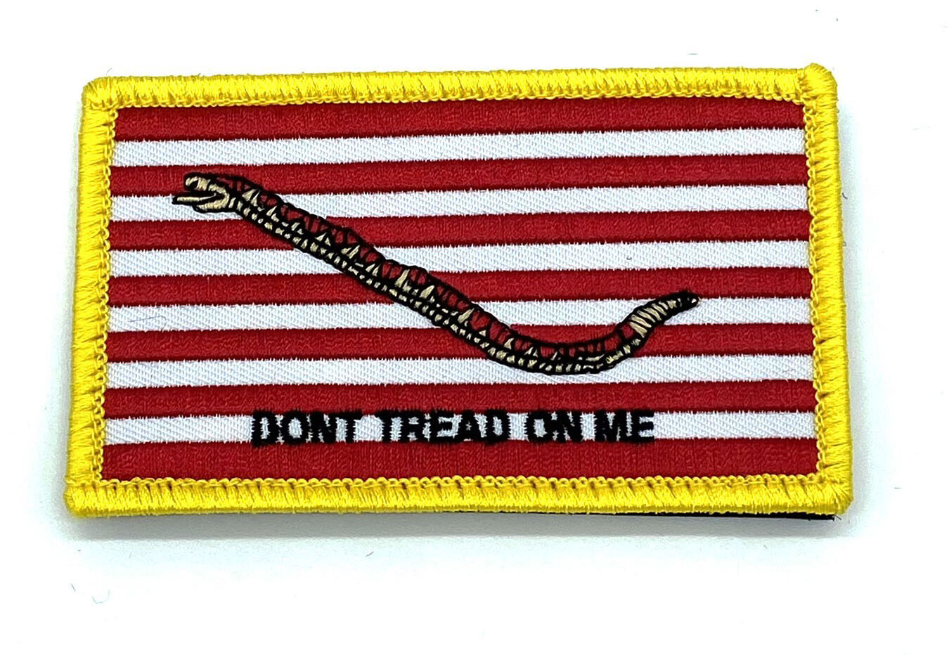 Don't Tread On Me Embroidered Shoulder Patch with Hook and Loop, 3.75"x2"