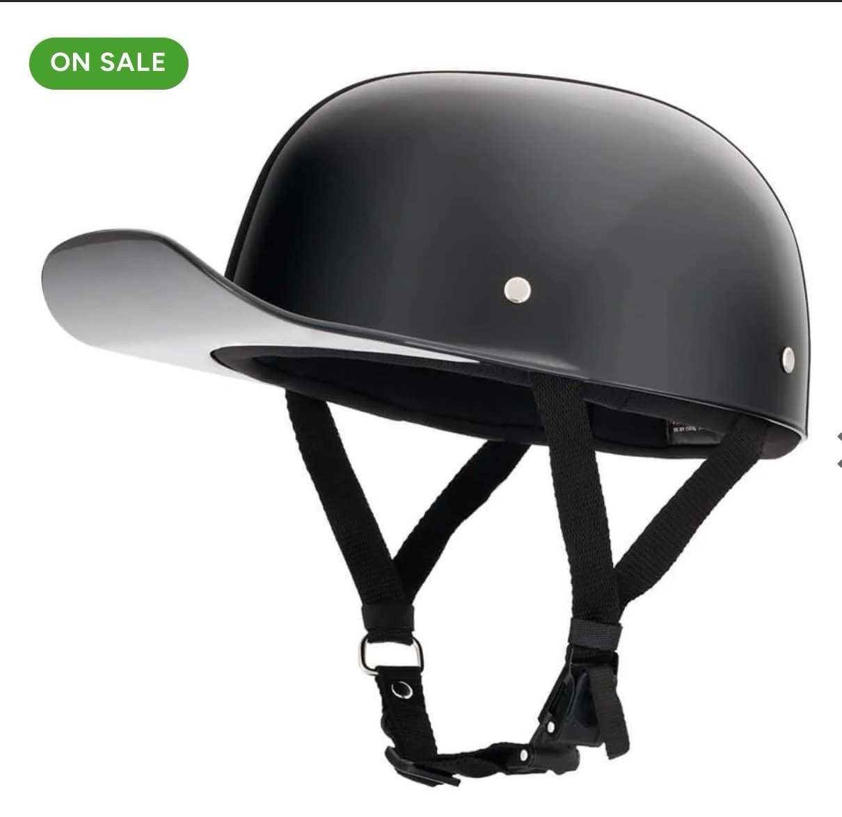 Baseball Pro DOT Half Helmet / Gloss Black