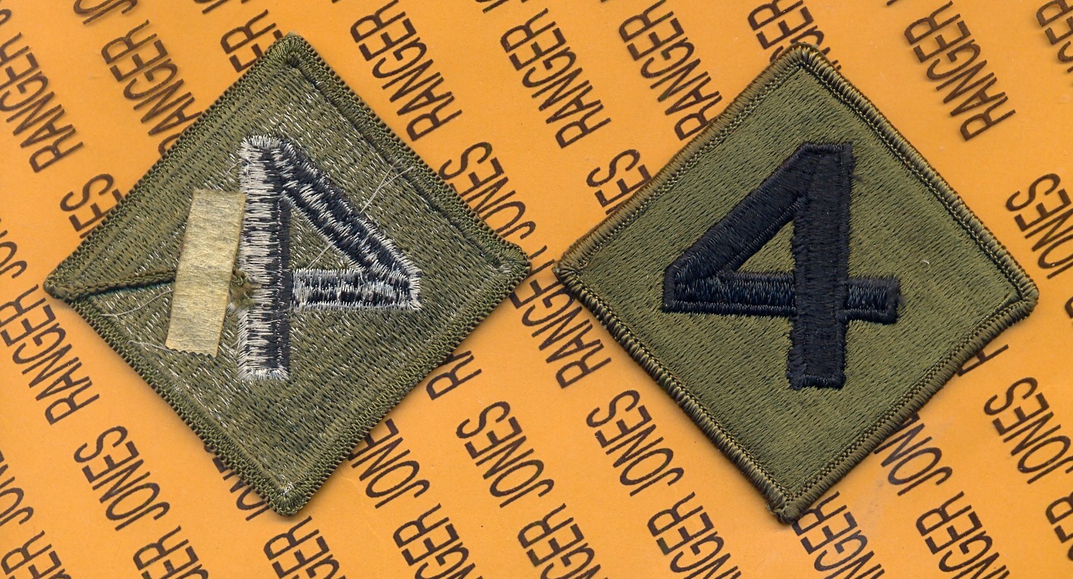 USMC MARINE CORPS 4th Marine Division MAR DIV OD Green & Black patch