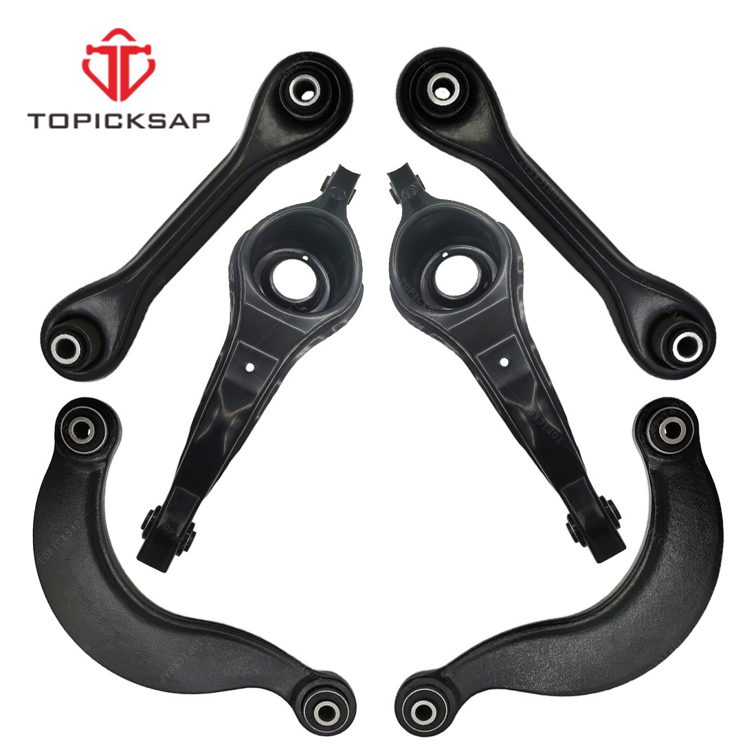 6Pcs Rear Upper Lower Suspension Control Arms Kit For 2007 - 2013 Mazda 3