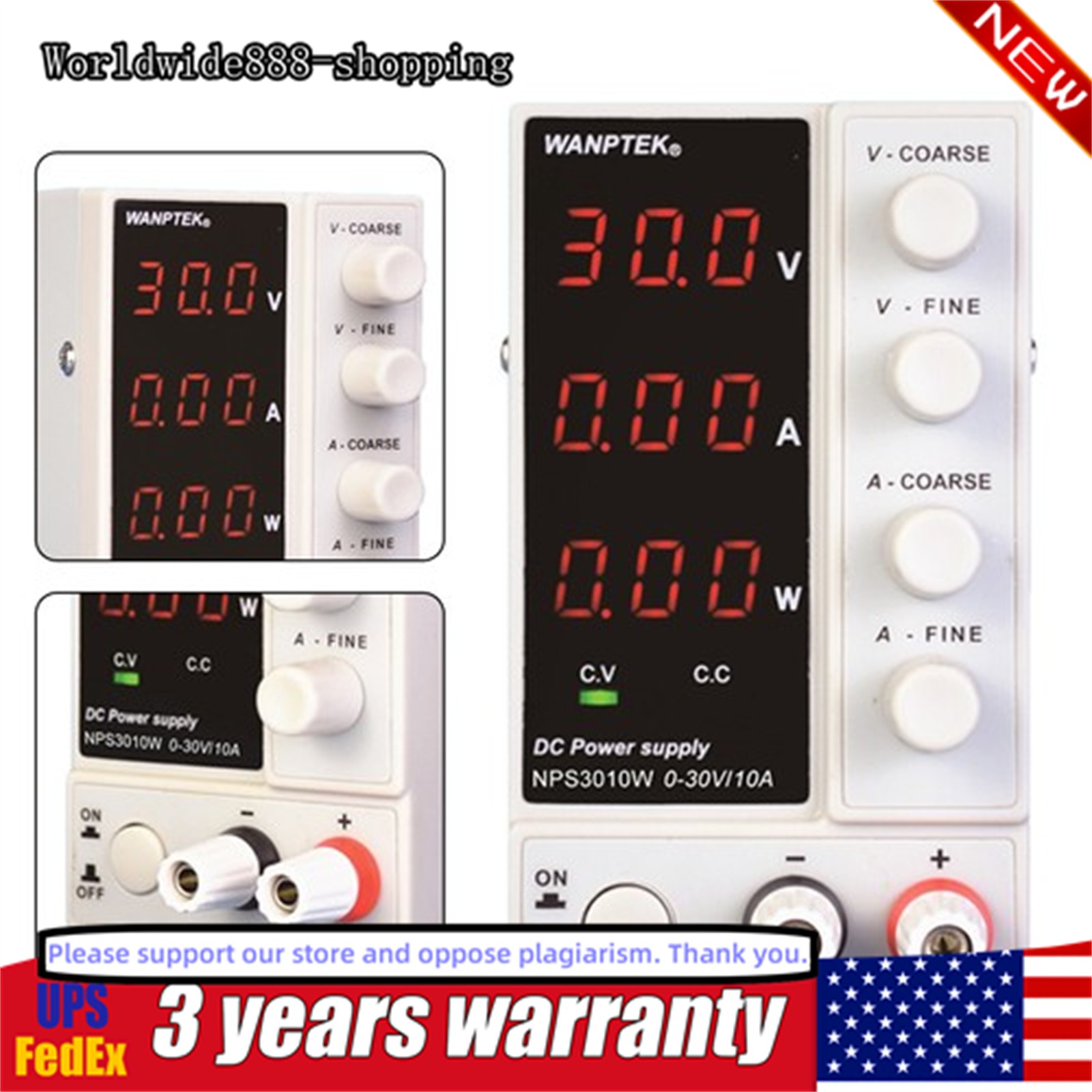 30V 10A 300W|DC Power Supply Regulated Adjustable Digital|Lab Grade Profession