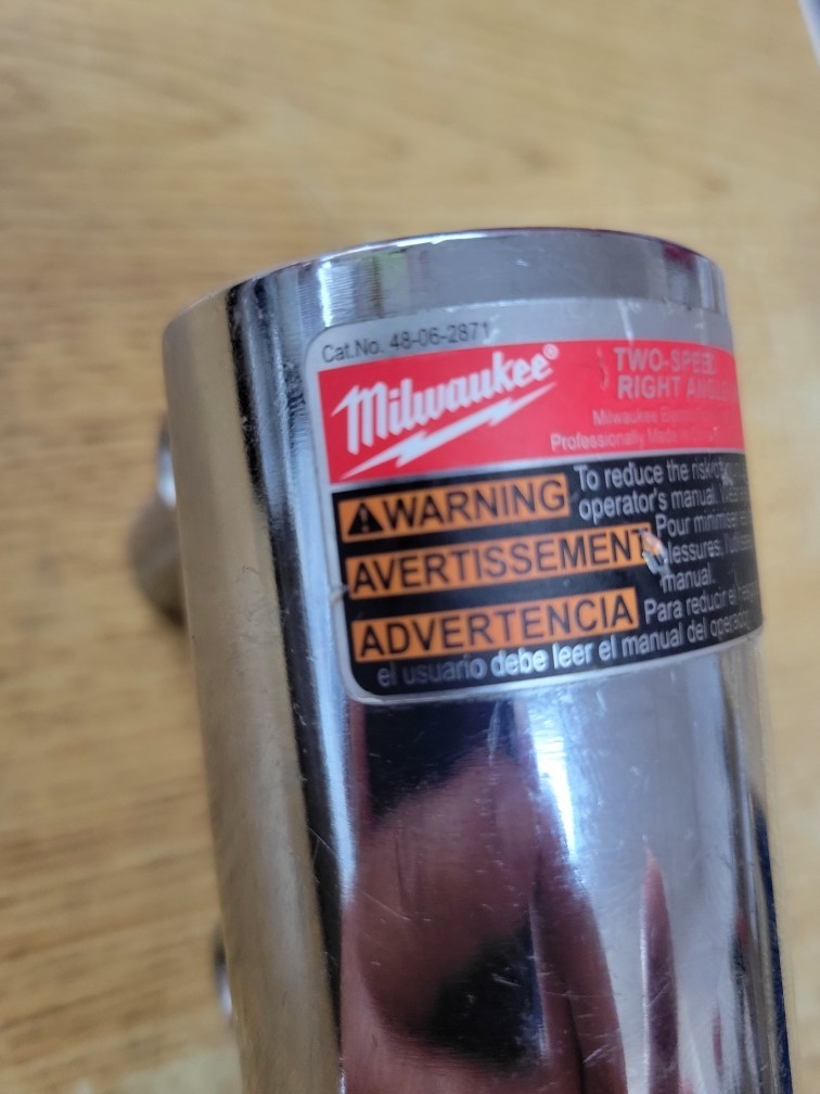 Milwaukee Right Angle Drive Unit #48-06-2871