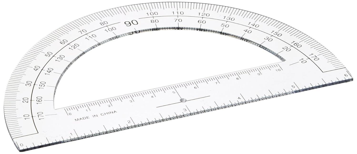 6-Inch Durable Clear Plastic Protractor - Perfect for Students and Professionals