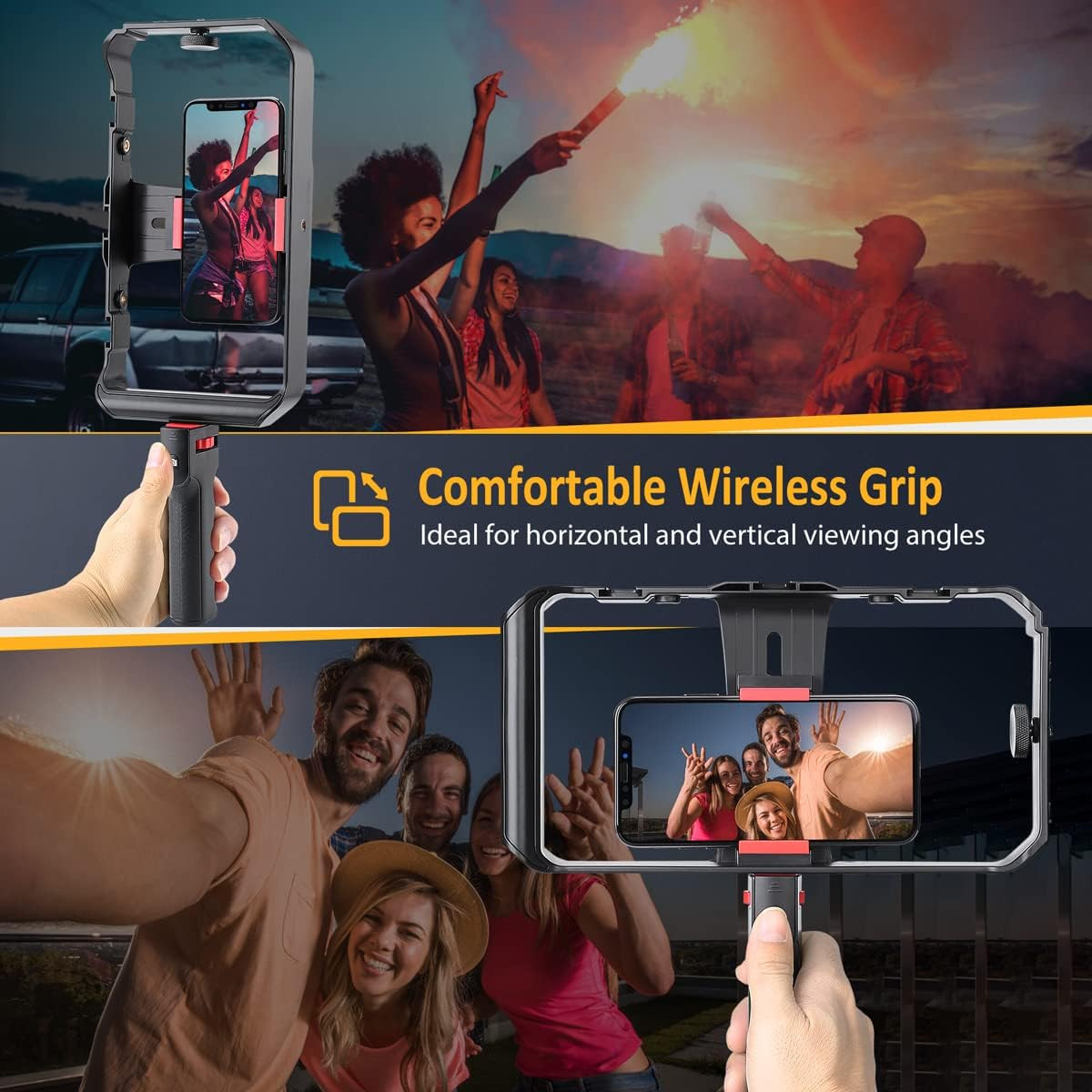 Estabilizador smartphone soporte tripode video control remoto celular android