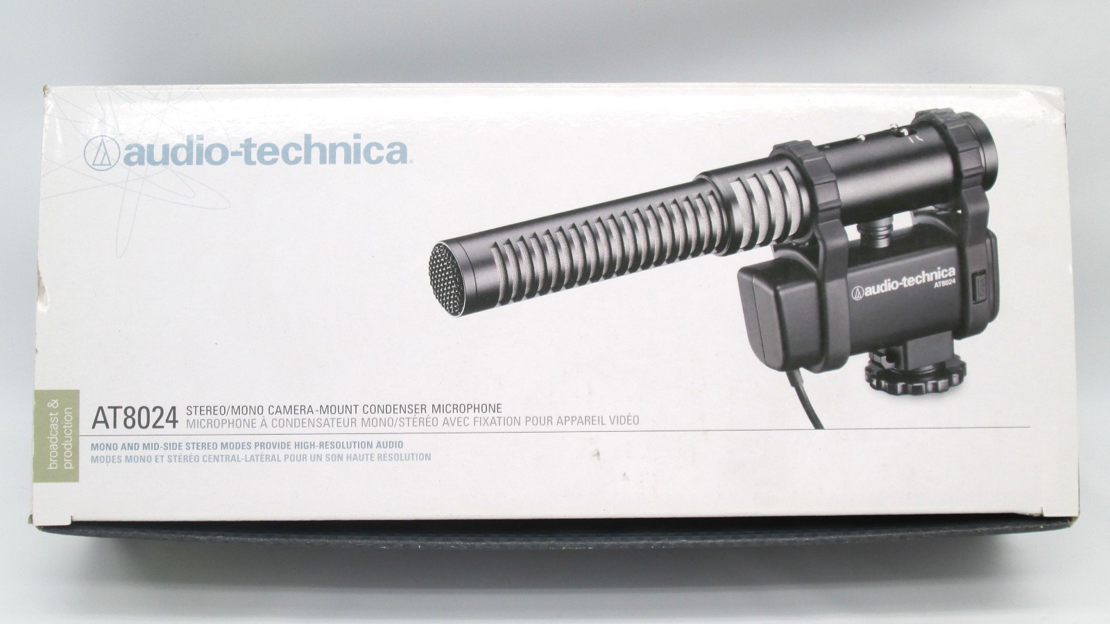 Audio Technica AT8024 DSLR Stereo Mono Camera Mount Microphone